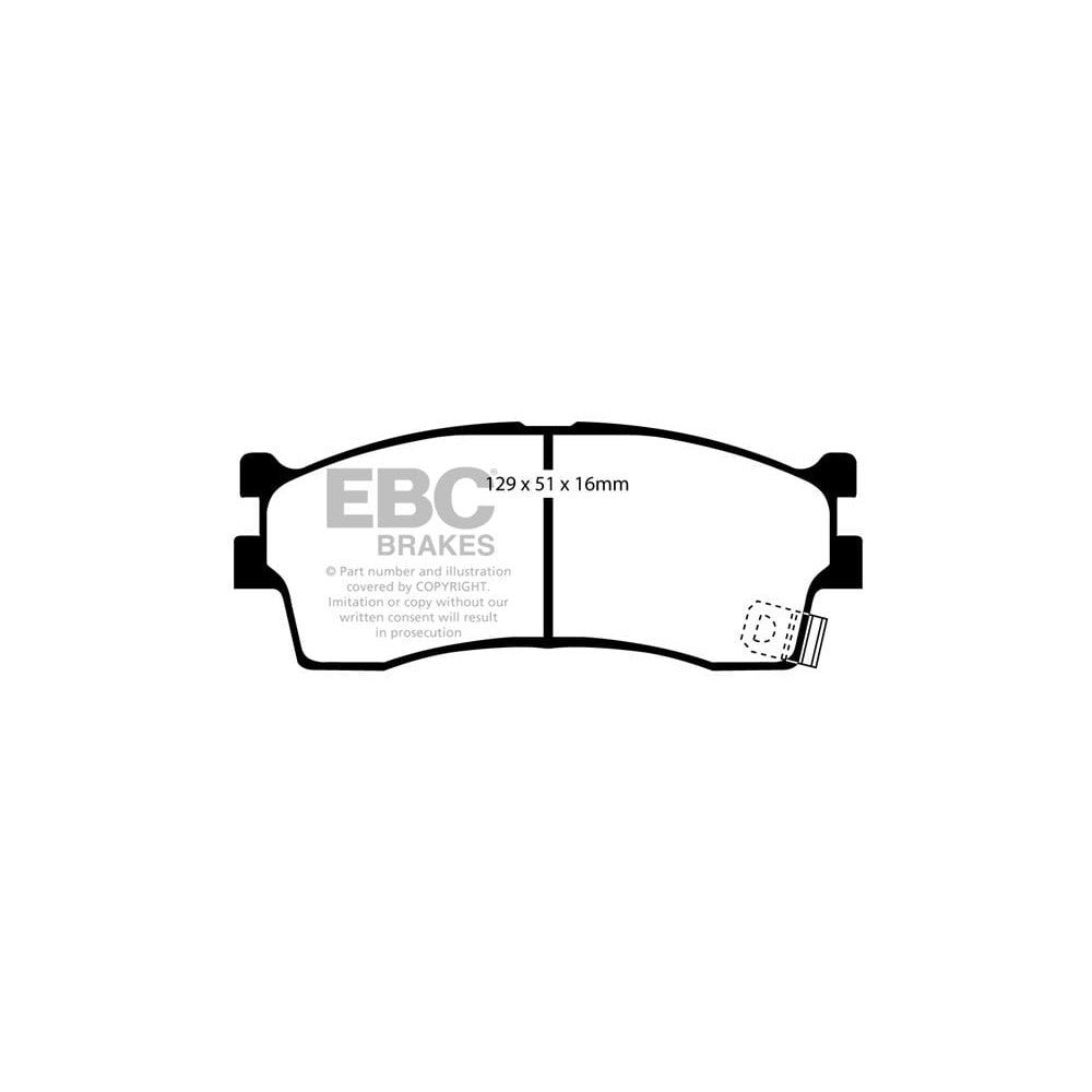 EBC Greenstuff 2000 Brake Pads 129mm x 51mm DP21475 - Front