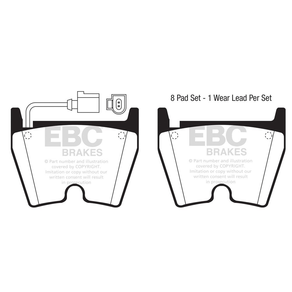 EBC Yellowstuff Brake Pads 95mm x 75mm DP41513/3R - Front