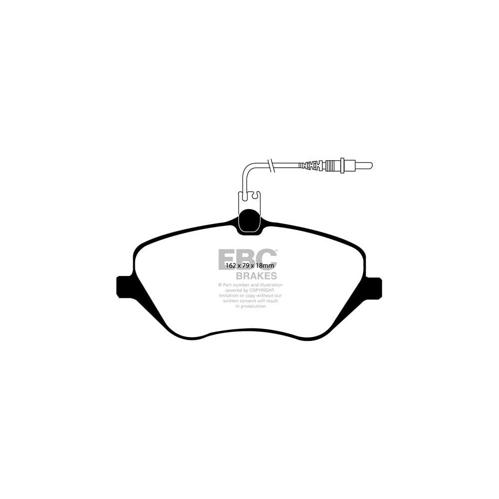 EBC Greenstuff 2000 Brake Pads 162mm x 79mm DP21550 - Front