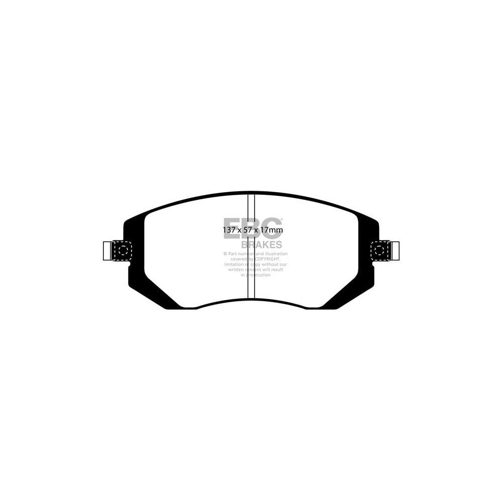 EBC Greenstuff 2000 Brake Pads 137mm x 57mm DP21661 - Front