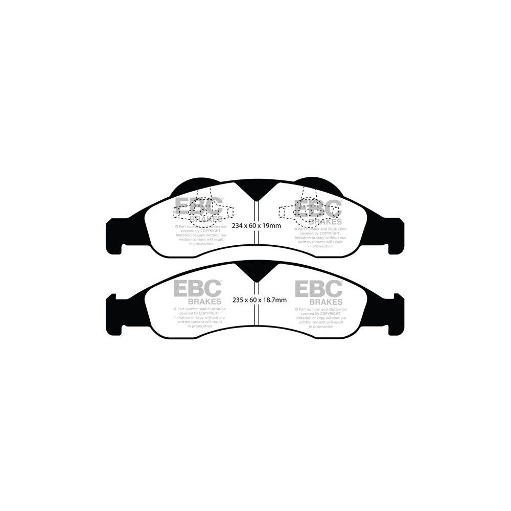 EBC Greenstuff 6000 Brake Pads 235mm x 60mm DP61803 - Front