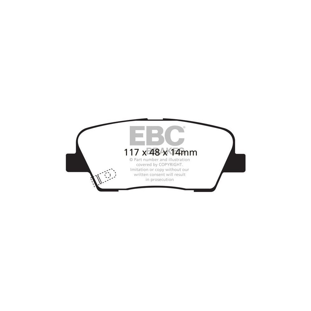 EBC Greenstuff 6000 Brake Pads 117mm x 48mm DP61806 - Rear
