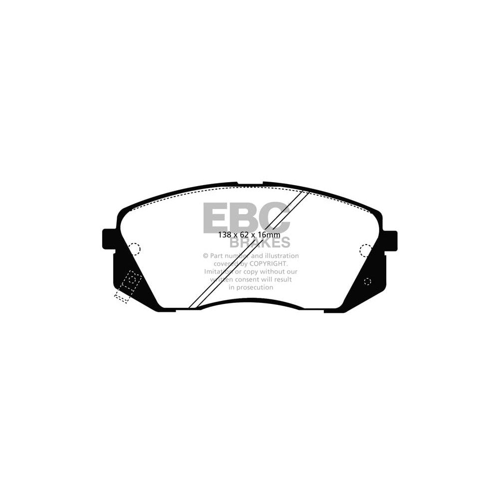 EBC Greenstuff 2000 Brake Pads 138mm x 62mm DP21809 - Front