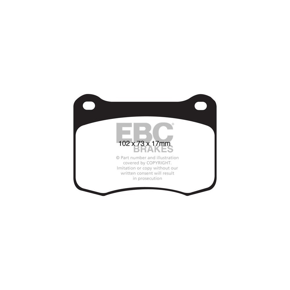 EBC Yellowstuff Brake Pads 102mm x 73mm DP41820R - Rear
