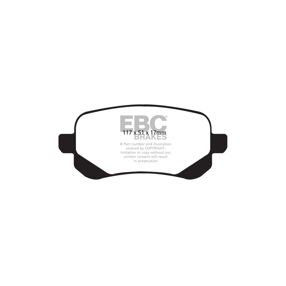 EBC Greenstuff 6000 Brake Pads 117mm x 52mm DP61840 - Rear