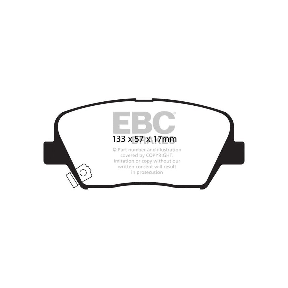 EBC Greenstuff 2000 Brake Pads 133mm x 57mm DP21863 - Front