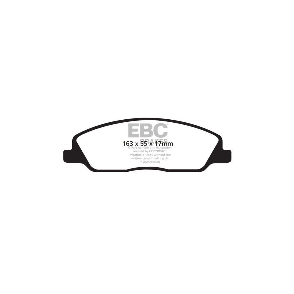 EBC Redstuff Brake Pads 163mm x 55mm DP31869C - Front