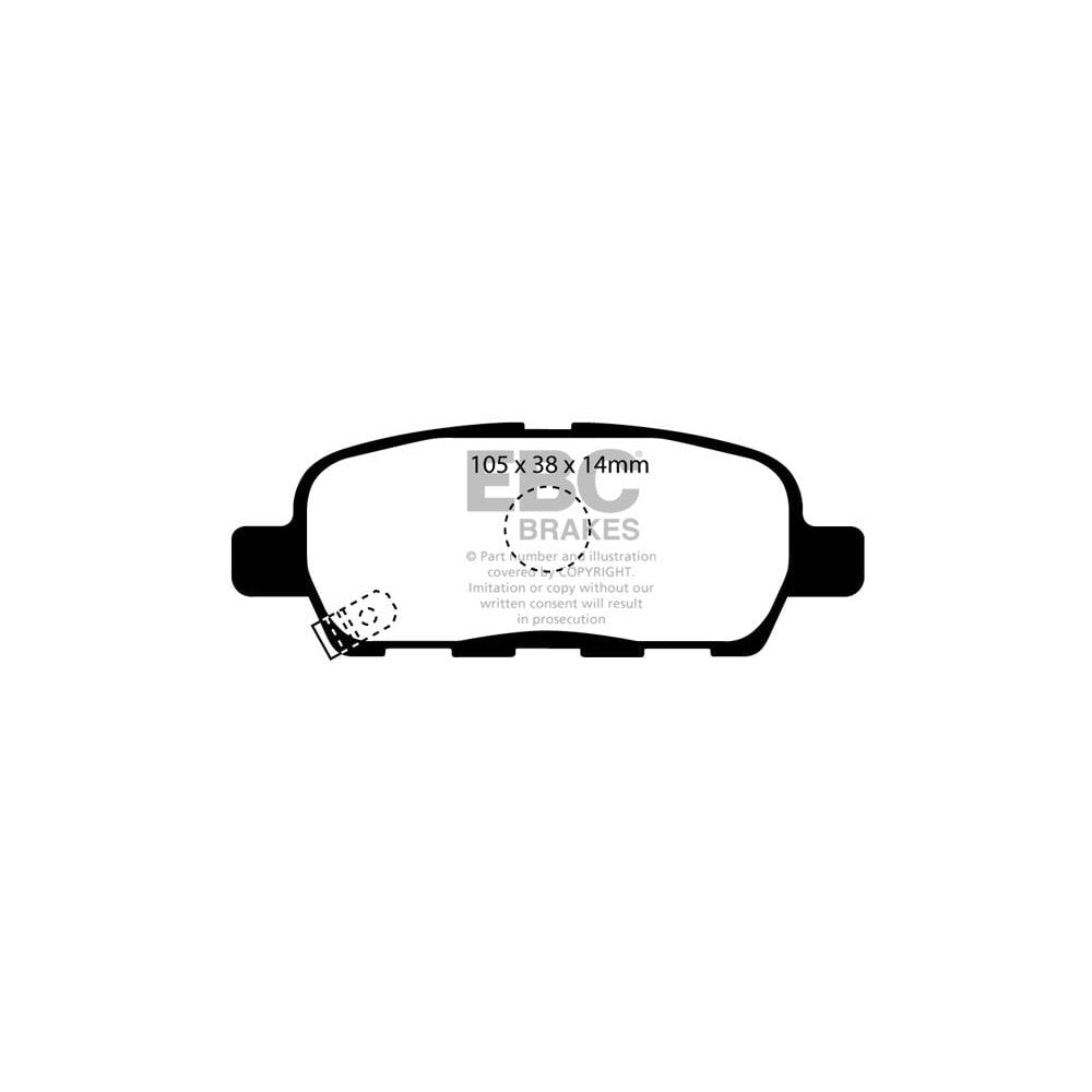 EBC Greenstuff 6000 Brake Pads 105mm x 38mm DP61955 - Rear