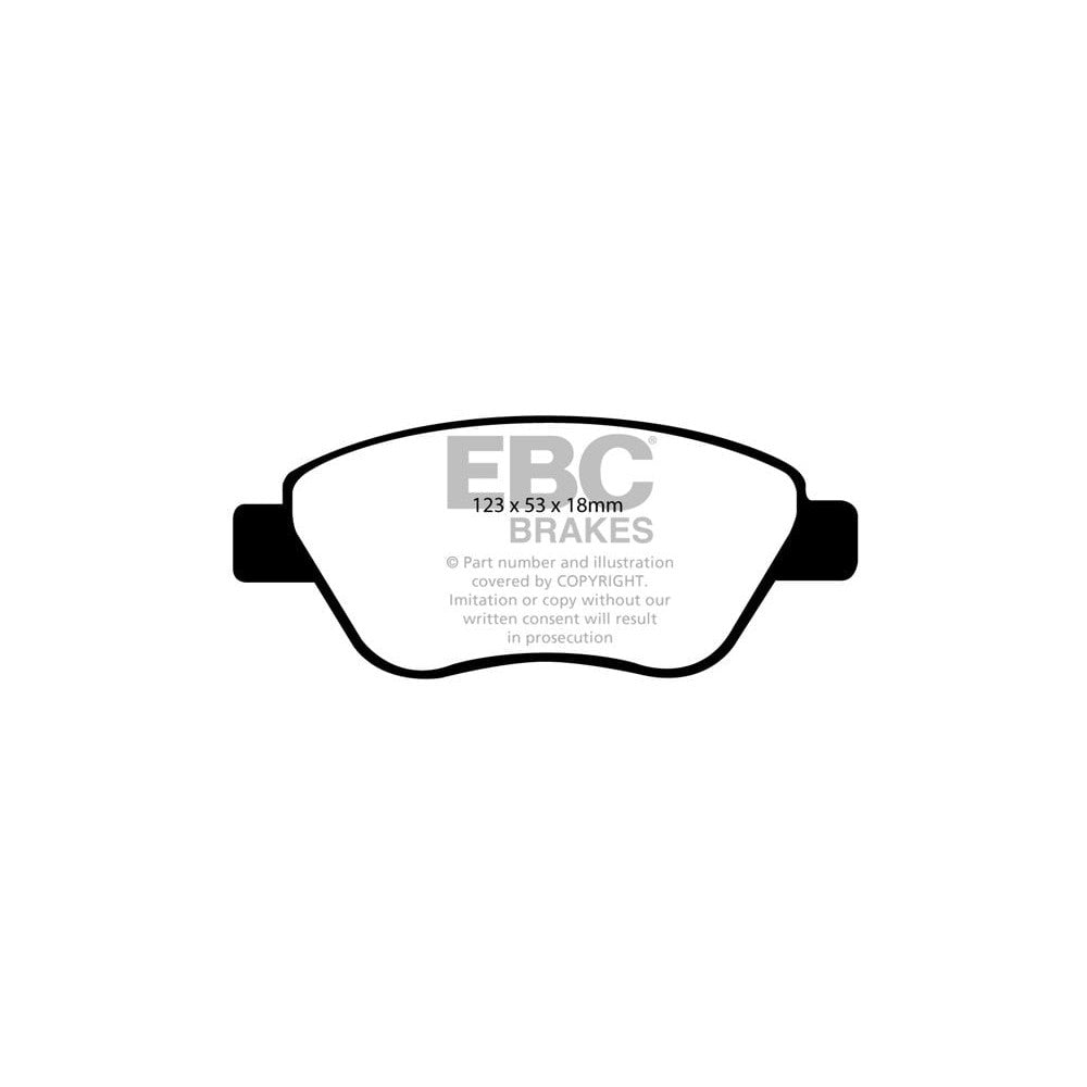 EBC Greenstuff 2000 Brake Pads 123mm x 53mm DP21965 - Front