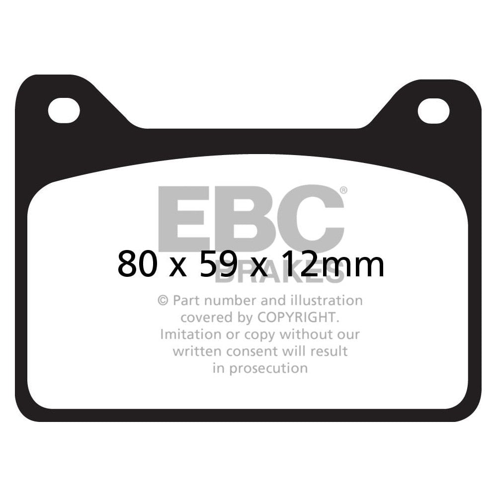 EBC Greenstuff 2000 Brake Pads 80mm x 59mm DP2057 - Front
