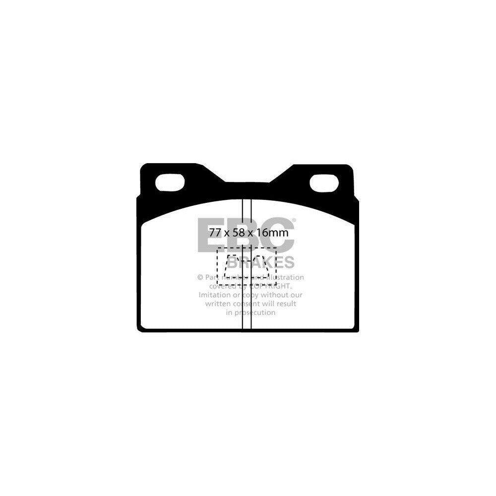 EBC Yellowstuff Brake Pads 77mm x 58mm DP4220R - Front