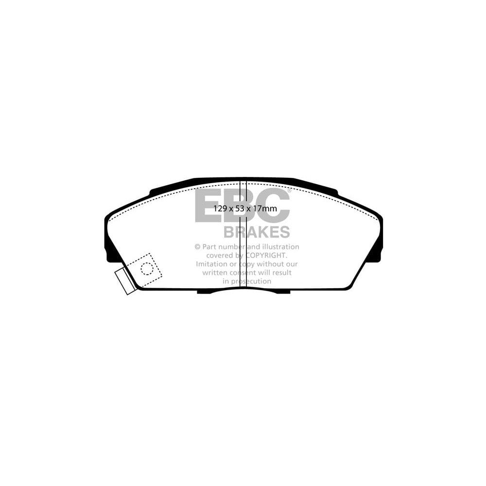 EBC Greenstuff 2000 Brake Pads 129mm x 53mm DP2719/2 - Front