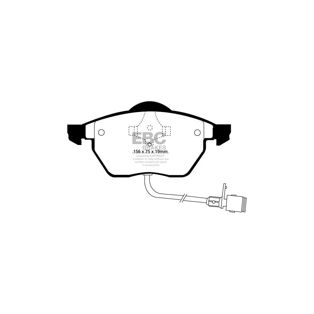 EBC Redstuff Brake Pads 156mm x 75mm DP3836C - Front