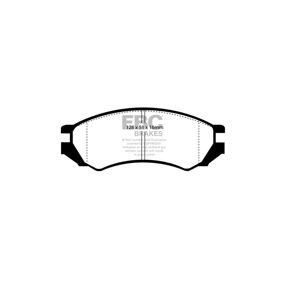 EBC Greenstuff 2000 Brake Pads 128mm x 51mm DP2839 - Front