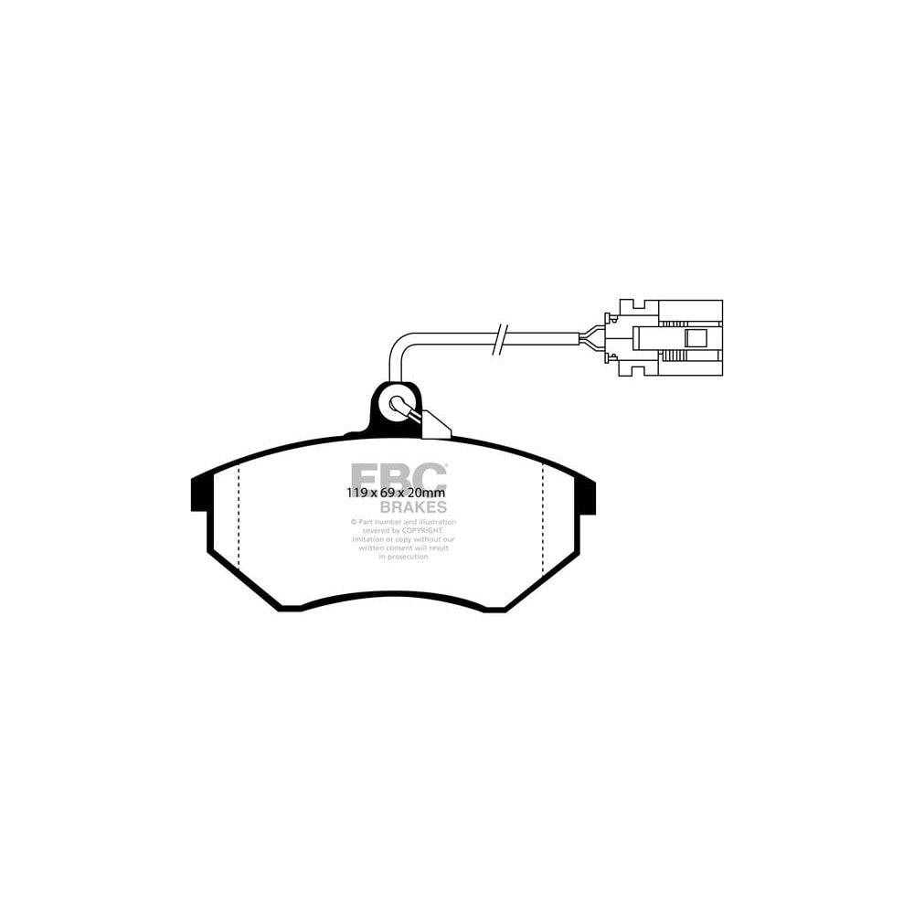 EBC Greenstuff 2000 Brake Pads 119mm x 69mm DP2981 - Front