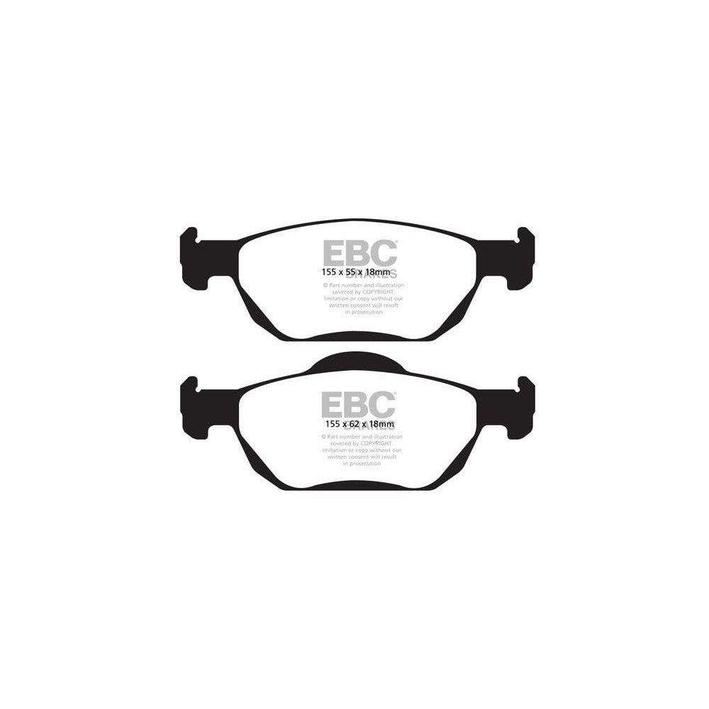 EBC Greenstuff 2000 Brake Pads 155mm x 62mm DP22000 - Front
