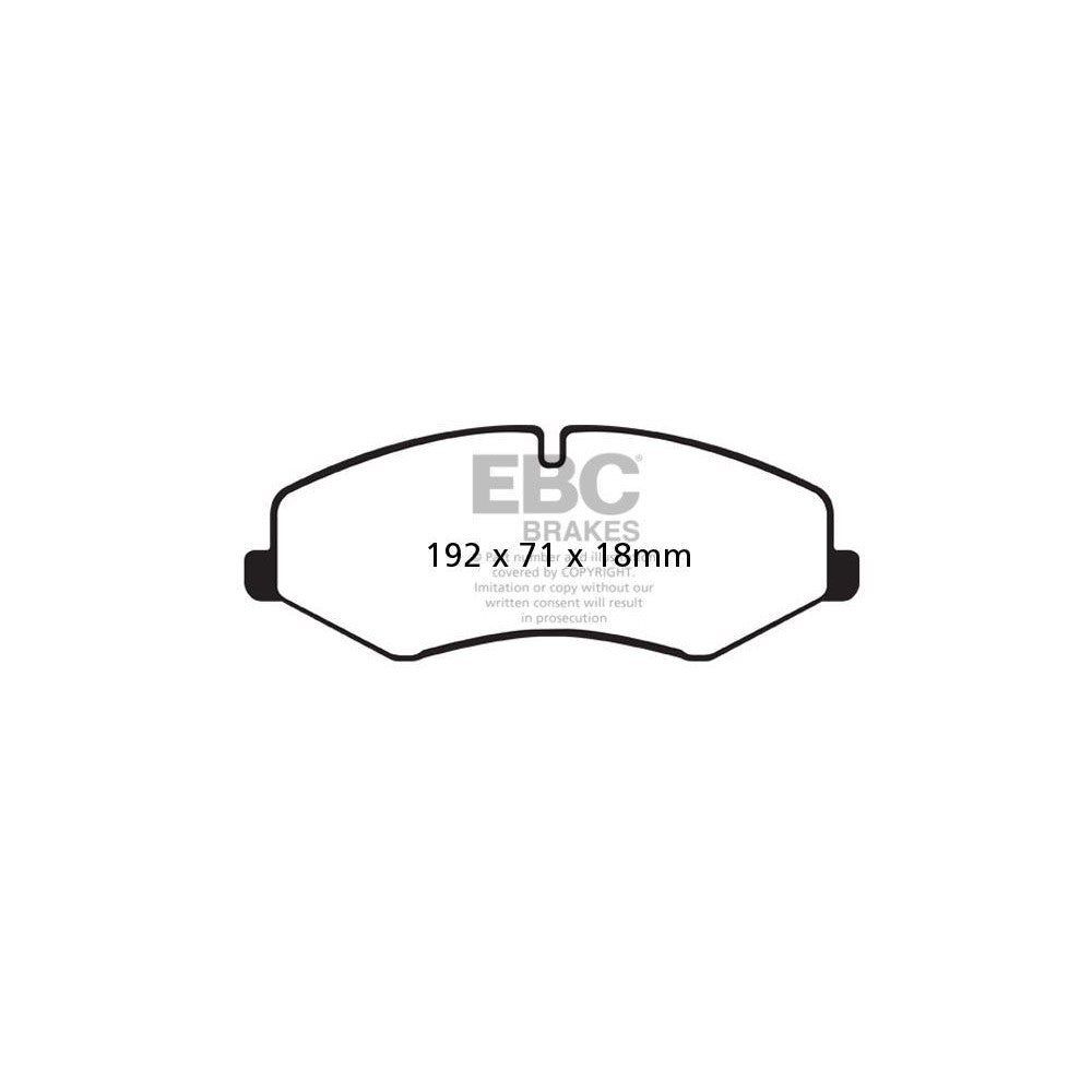 EBC Yellowstuff Brake Pads 192mm x 71mm DP42060R - Front