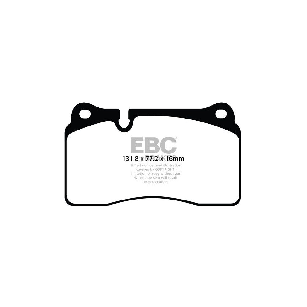 EBC Redstuff Brake Pads 131.8mm x 77.2mm DP32070C - Front