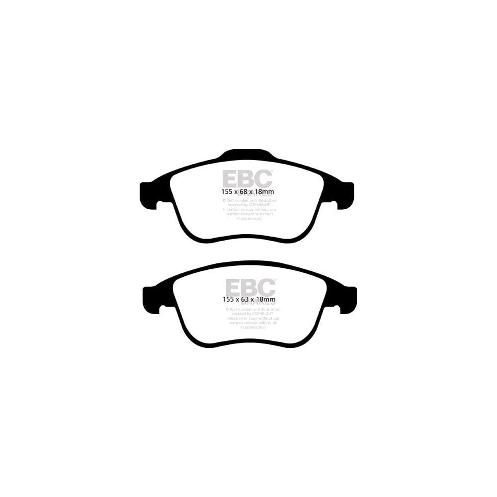 EBC Greenstuff 2000 Brake Pads 155mm x 62mm DP22071 - Front