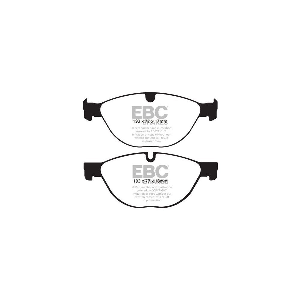 EBC Redstuff Brake Pads 193mm x 77mm DP32076C - Front