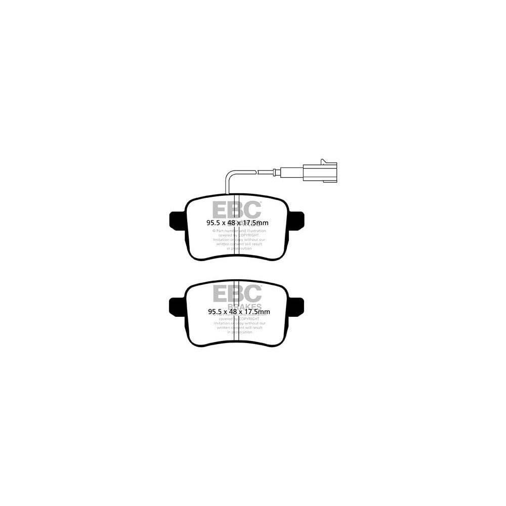 EBC Greenstuff 2000 Brake Pads 95.5mm x 48mm DP22079 - Rear