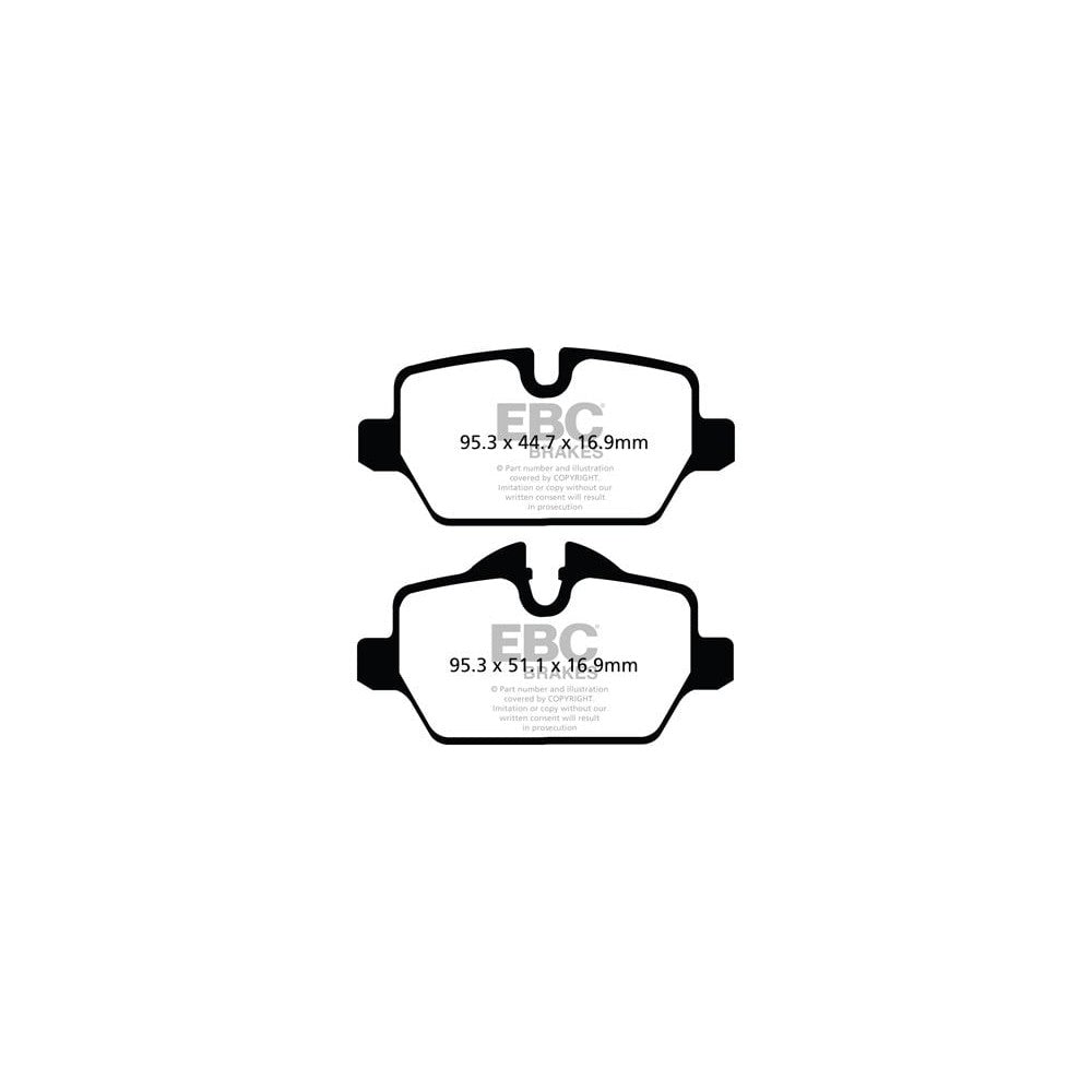 EBC Yellowstuff Brake Pads 95.3mm x 51.1mm DP42102R - Rear