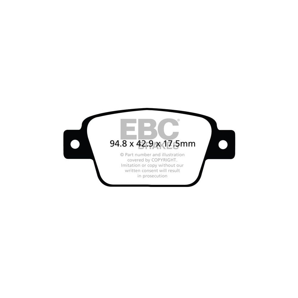 EBC Greenstuff 2000 Brake Pads 94.8mm x 42.9mm DP22107 - Rear