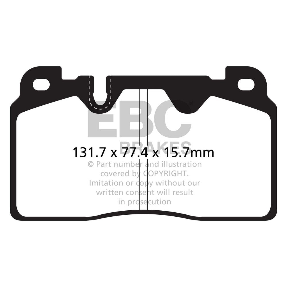 EBC Greenstuff 6000 Brake Pads 131.7mm x 77.4mm DP62168 - Front