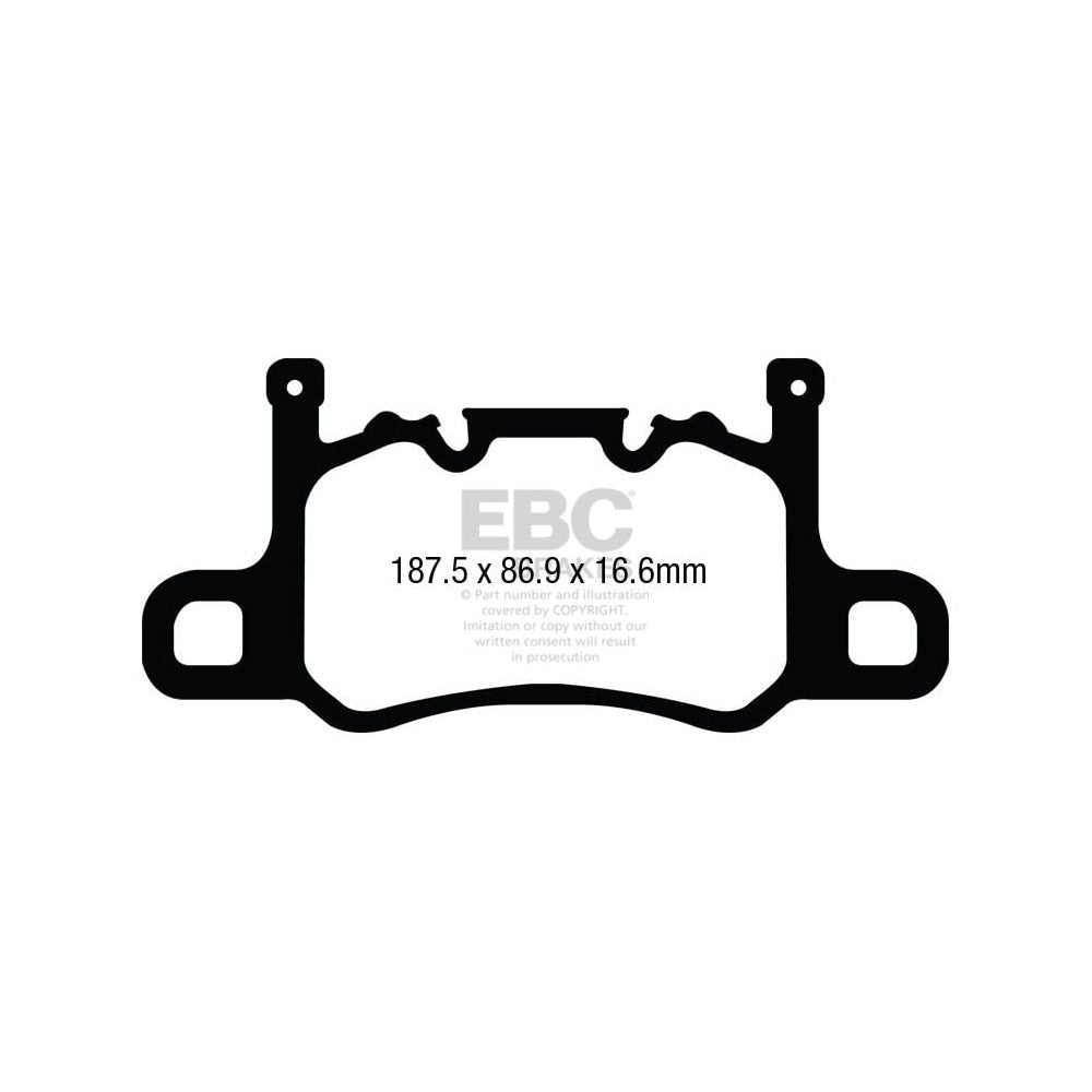 EBC RP-1 Brake Pads 187.5mm x 86.9mm DP82207RP1 - Rear