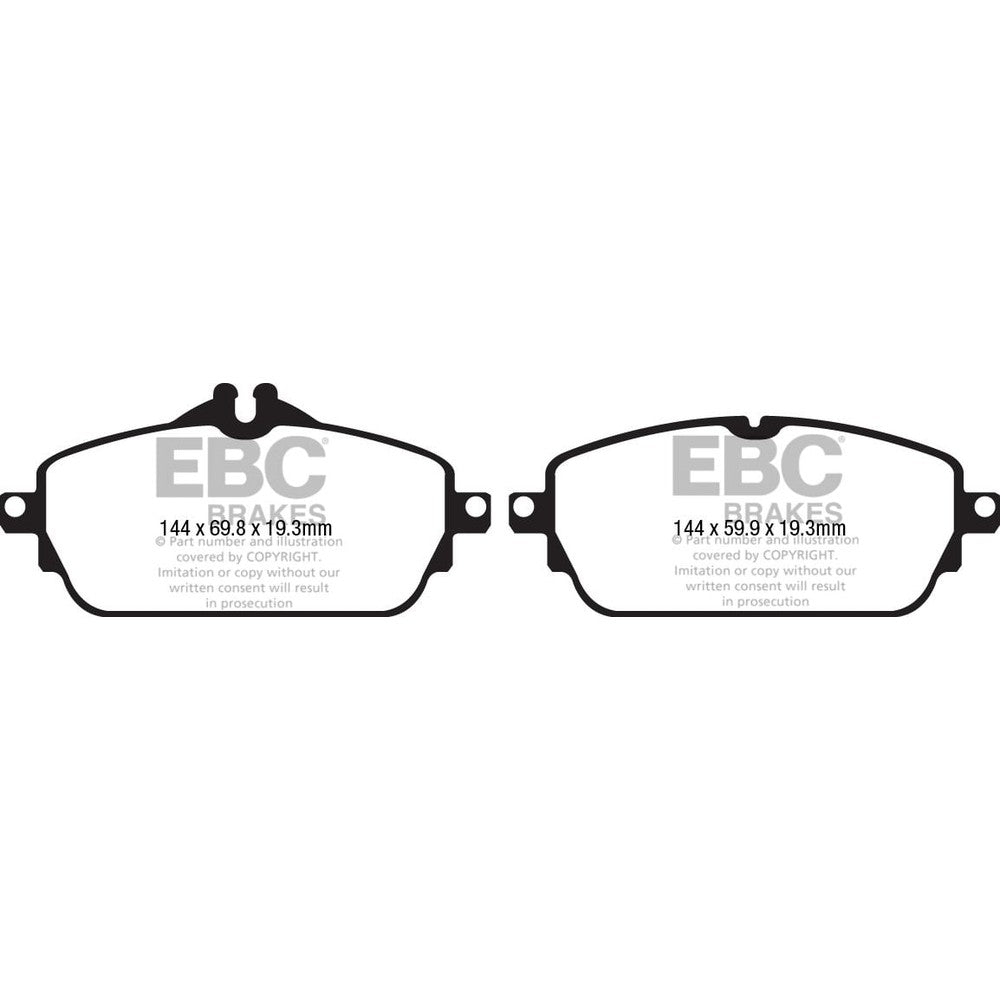 EBC Redstuff Brake Pads 144mm x 59.9mm DP32208C - Front