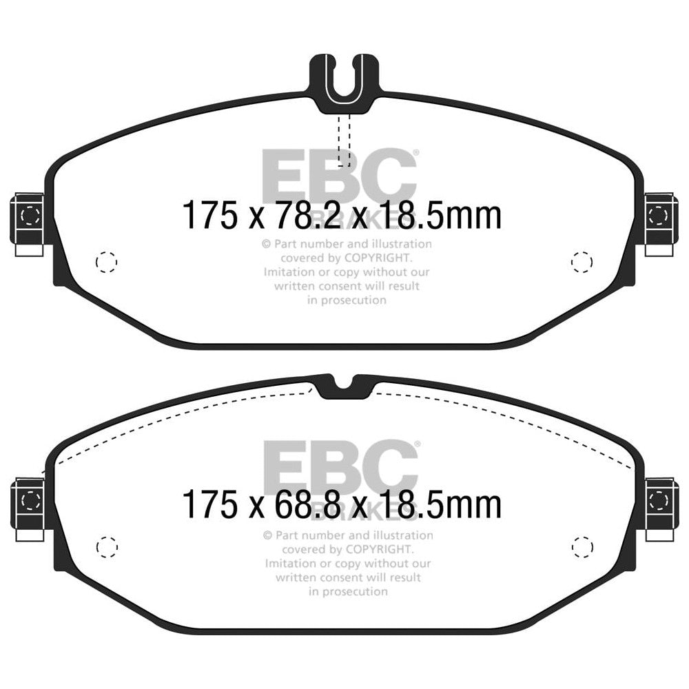 EBC Ultimax Brake Pads 175.1mm x 78mm DPX2214 - Front