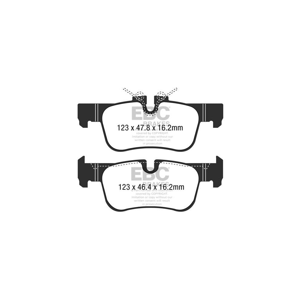 EBC Yellowstuff Brake Pads 123mm x 76.7mm DP42235R - Rear