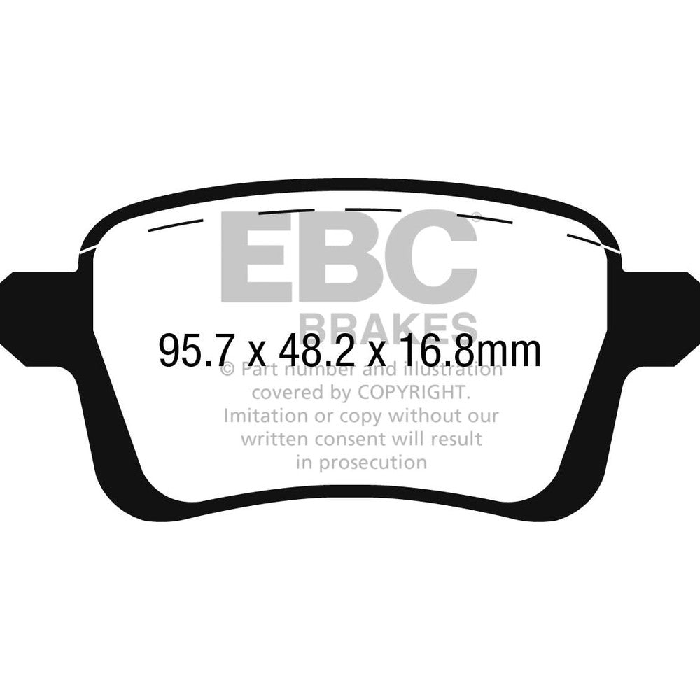 EBC Ultimax Brake Pads 95.7mm x 48.2mm DPX2249 - Rear