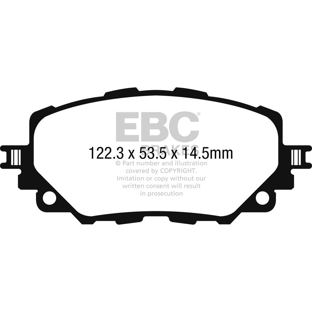 EBC Greenstuff 2000 Brake Pads 122.3mm x 53.5mm DP22263 - Front