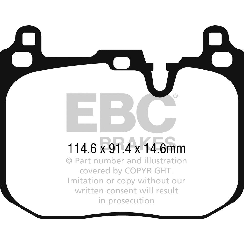 EBC Orangestuff Brake Pads 114.6mm x 91.4mm DP92271 - Front