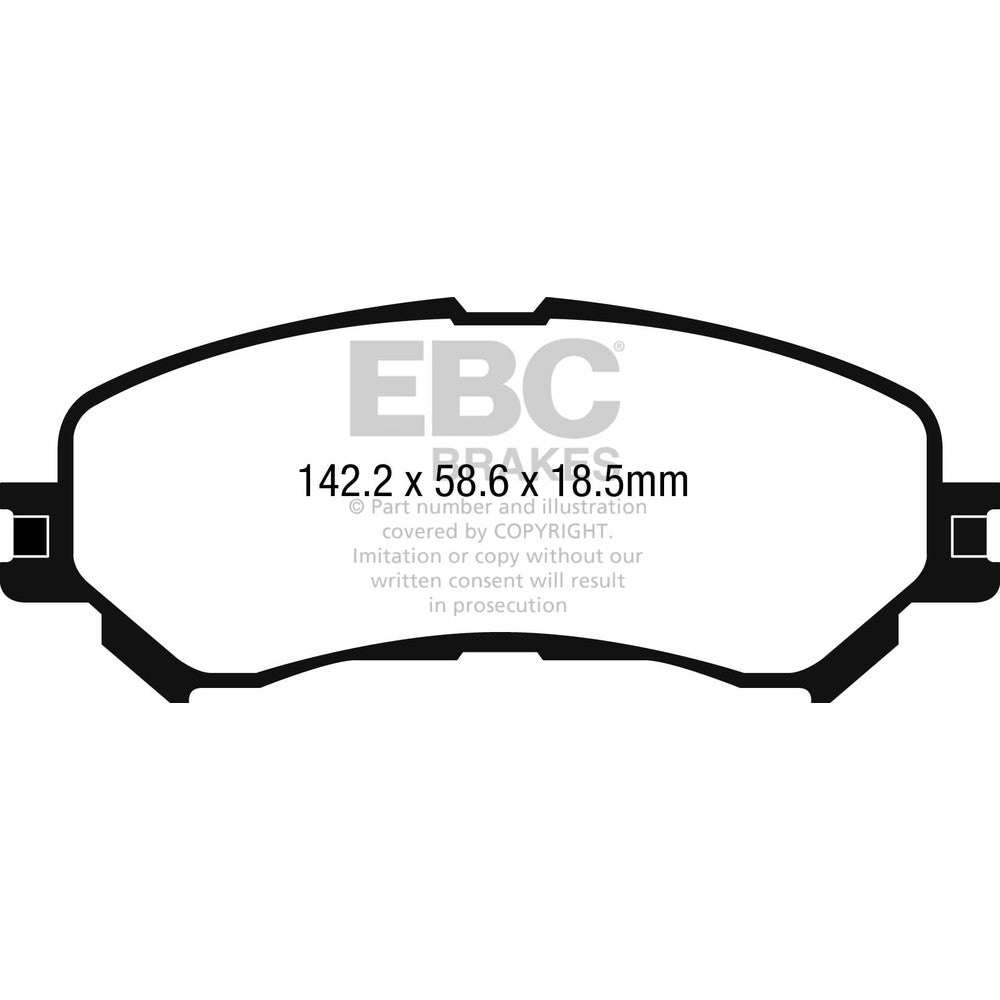 EBC Ultimax Brake Pads 142.2mm x 58.6mm DPX2272 - Front
