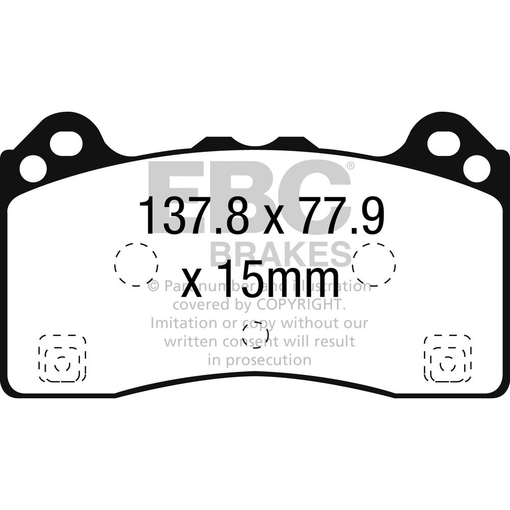 EBC RP-X Brake Pads 137.8mm x 77.9mm DP82274RPX - Front