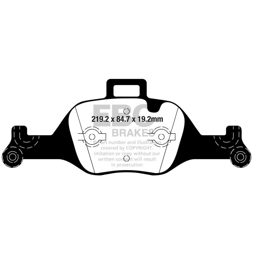 EBC Redstuff Brake Pads 219mm x 84.7mm DP32289C - Front