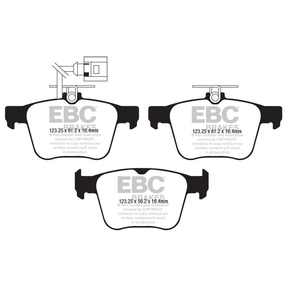 EBC Redstuff Brake Pads 123.25mm x 56.2mm DP32295C - Rear