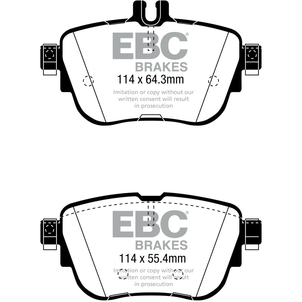 EBC Redstuff Brake Pads 115mm x 55.4mm DP32297C - Rear