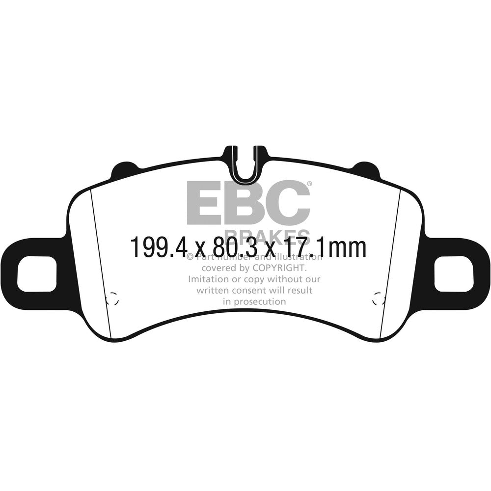 EBC Redstuff Brake Pads 199.4mm x 80.3mm DP32307C - Front