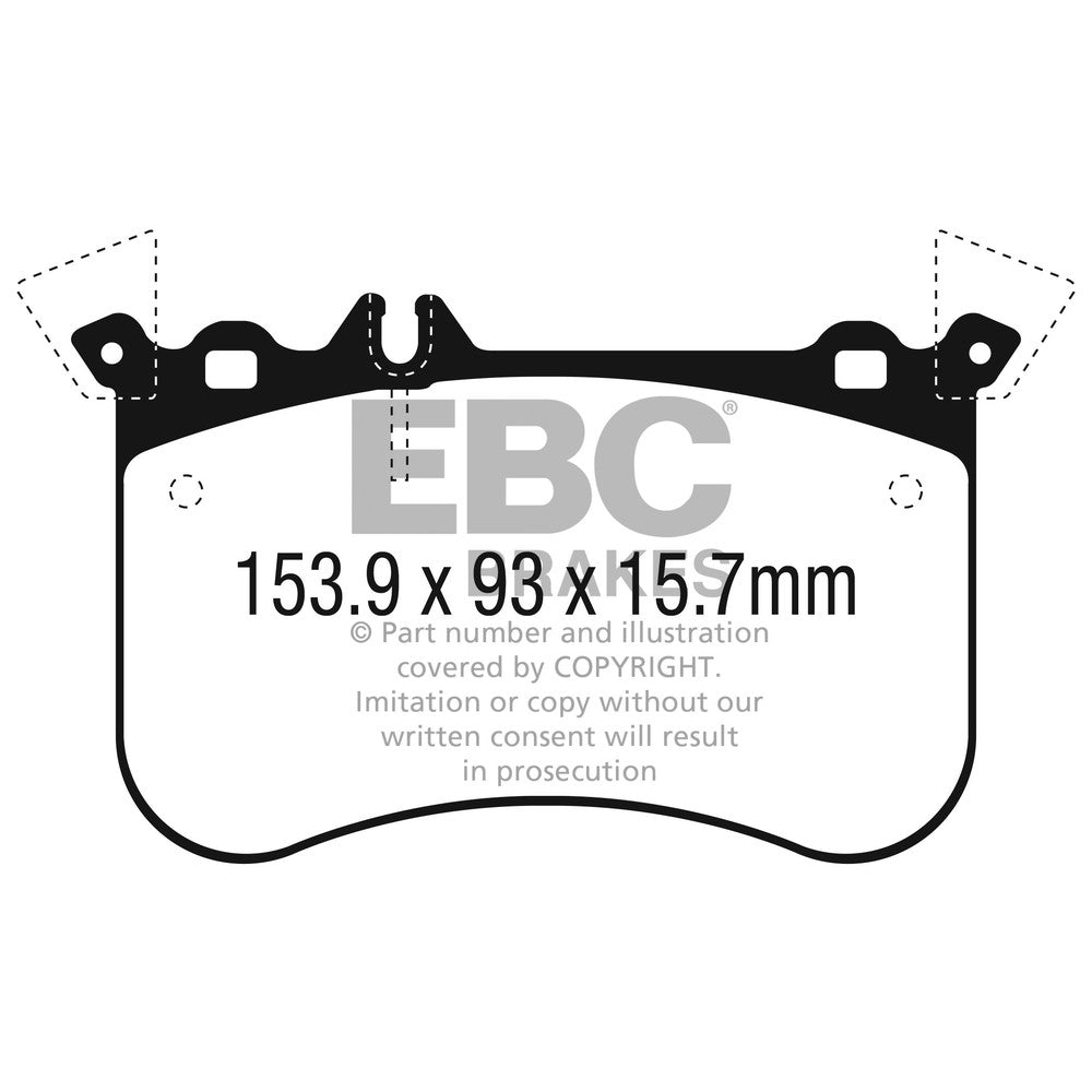 EBC Redstuff Brake Pads 153.9mm x 93mm DP32311C - Front