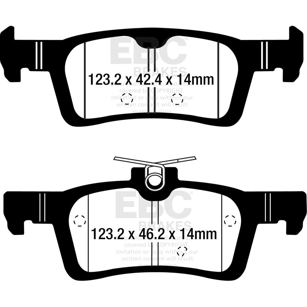 EBC Bluestuff Brake Pads 123.2mm x 46.2mm DP52319NDX - Rear