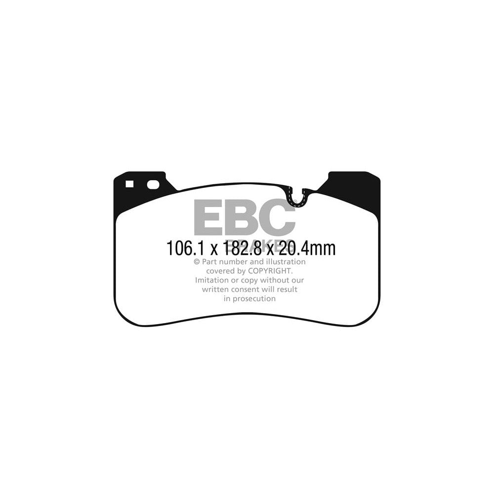 EBC Bluestuff NDX Brake Pads 106.1mm x 182.8mm DP52331NDX - Front