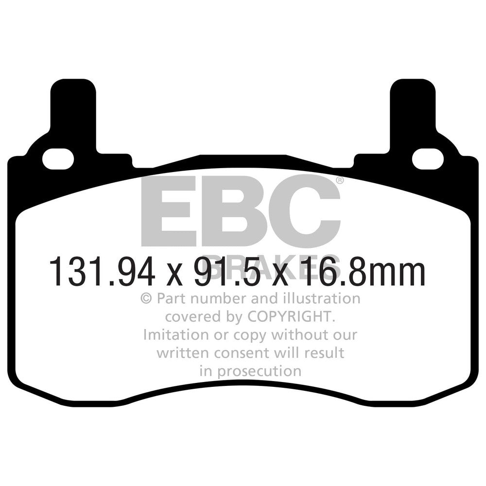 EBC Yellowstuff Brake Pads 113.1mm x 82.65mm DP42357R - Rear