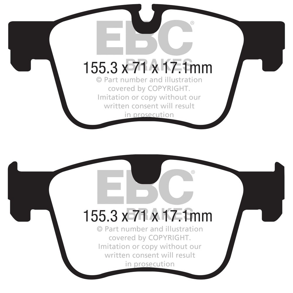 EBC Ultimax Brake Pads 155.3mm x 71mm DPX2359 - Front