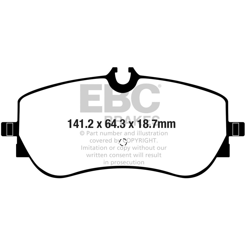 EBC Ultimax Brake Pads 141.2mm x 64.3mm DPX2364 - Rear