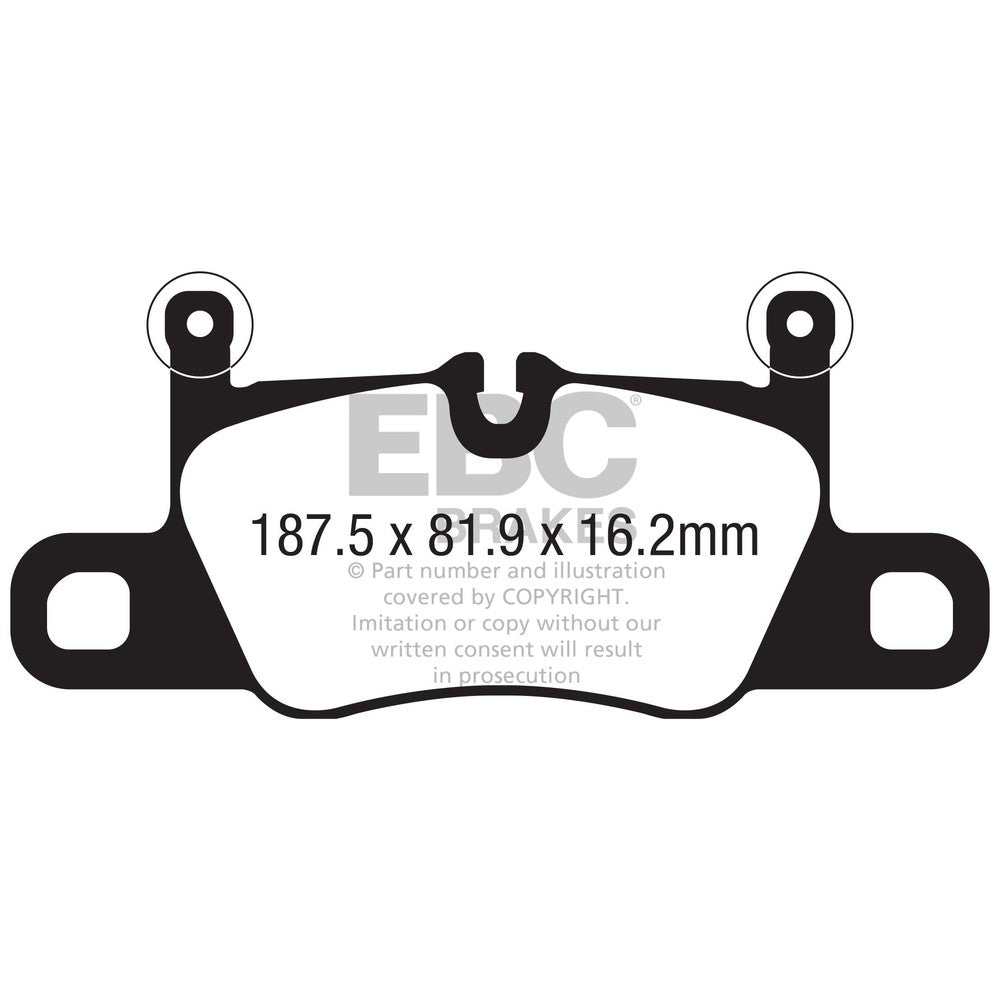 EBC Redstuff Brake Pads 187.5mm x 81.9mm DP32371C - Rear