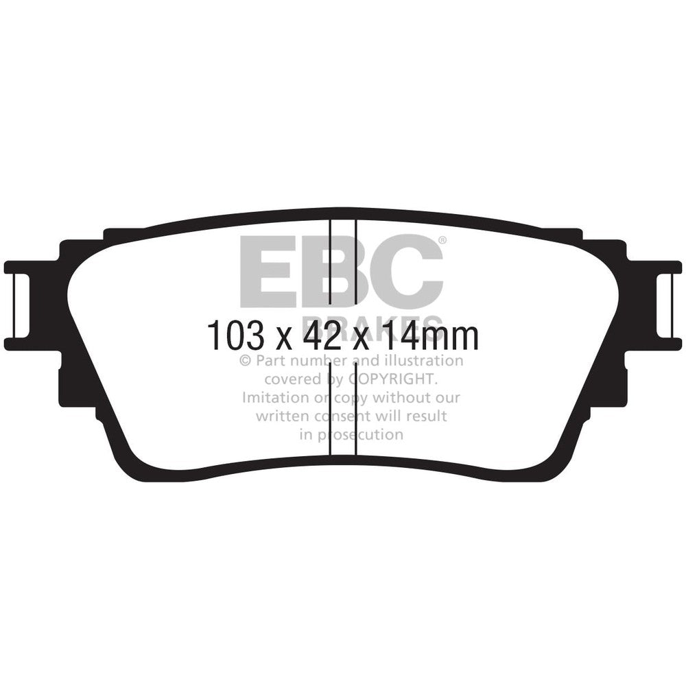 EBC Yellowstuff Brake Pads 103mm x 42mm DP42376R - Rear