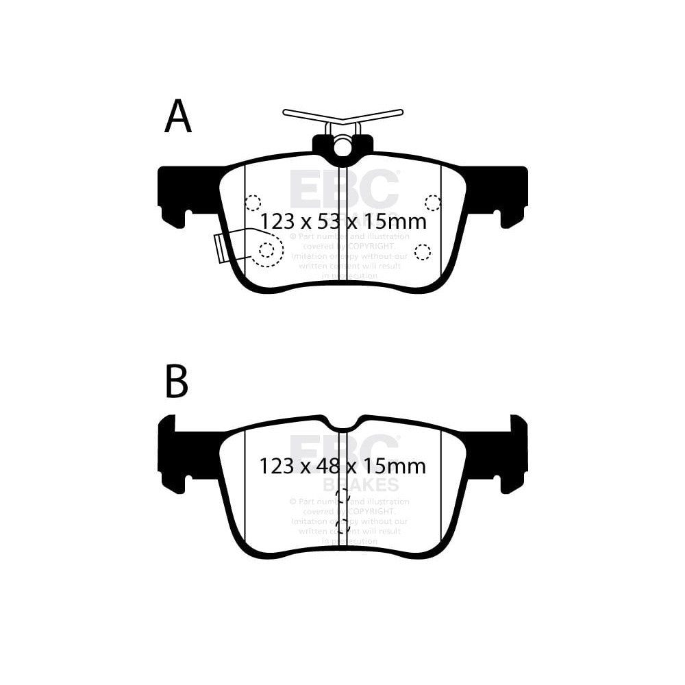 EBC Bluestuff NDX Brake Pads 123mm x 48mm DP52384NDX - Rear